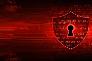 Sayısal arkaplan ve siber güvenlik konusunda kapatılmış asma kilit