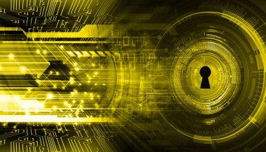 Sayısal arkaplan ve siber güvenlik konusunda kapatılmış asma kilit