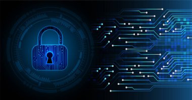 Dolabı olan arka plan vektör illüstrasyonu, dijital güvenlik kavramı