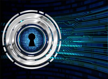 Sayısal arkaplan ve siber güvenlik konusunda kapatılmış asma kilit