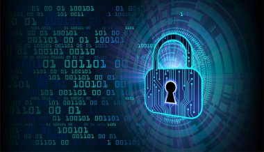 Dijital arkaplanda bir kilit simgesinin vektör çizimi