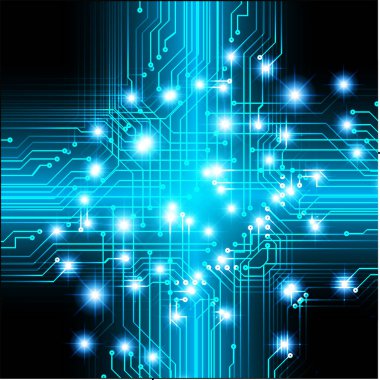 mavi renkli modern dijital duvar kağıdı, teknoloji konsepti