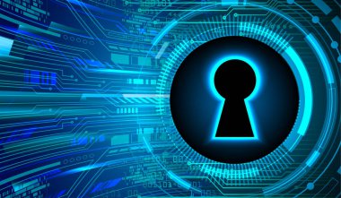 Sayısal arkaplan ve siber güvenlik konusunda kapatılmış asma kilit