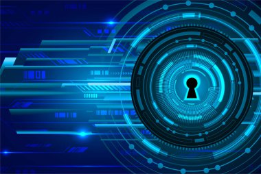 Asma kilit ve anahtar deliğiyle parlayan ikili kodların dijital bileşimi