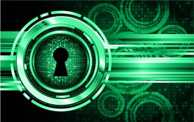 Sayısal arkaplan ve siber güvenlik konusunda kapatılmış asma kilit