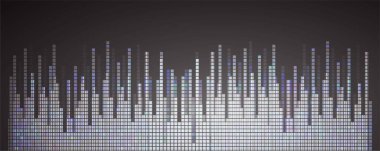 Ses dalgaları ve noktalarla soyut arkaplan