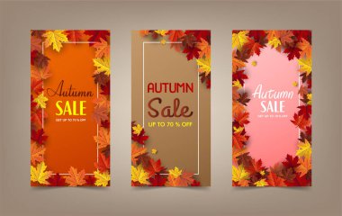 Metnin için sonbahar indirimi afişi. vektör illüstrasyonu