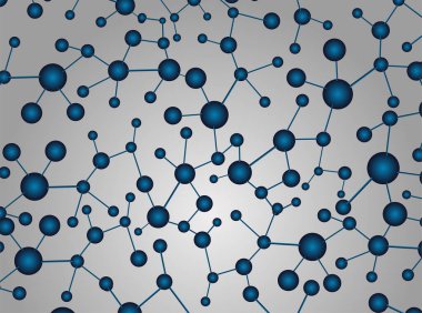 Moleküller ve moleküllerle soyut arkaplan