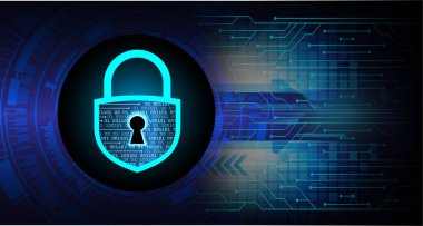 Sayısal arkaplan ve siber güvenlik konusunda kapatılmış asma kilit