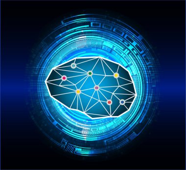 mavi renkli modern dijital duvar kağıdı, teknoloji konsepti