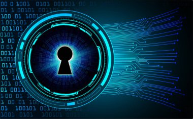 Sayısal arkaplan ve siber güvenlik konusunda kapatılmış asma kilit