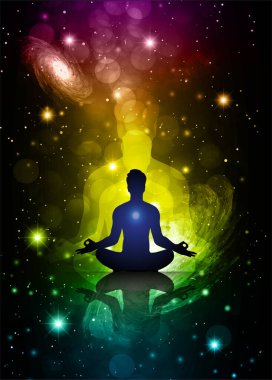 Yoga meditasyon konsepti. vektör illüstrasyonu