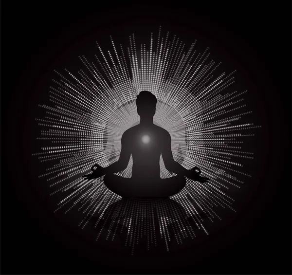 Concepto Meditación Yoga Ilustración Vectorial — Vector de stock