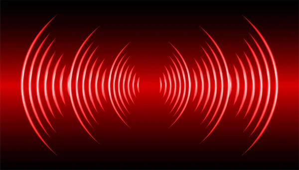 Vektorillustration Einer Roten Und Schwarzen Schallwelle — Stockvektor