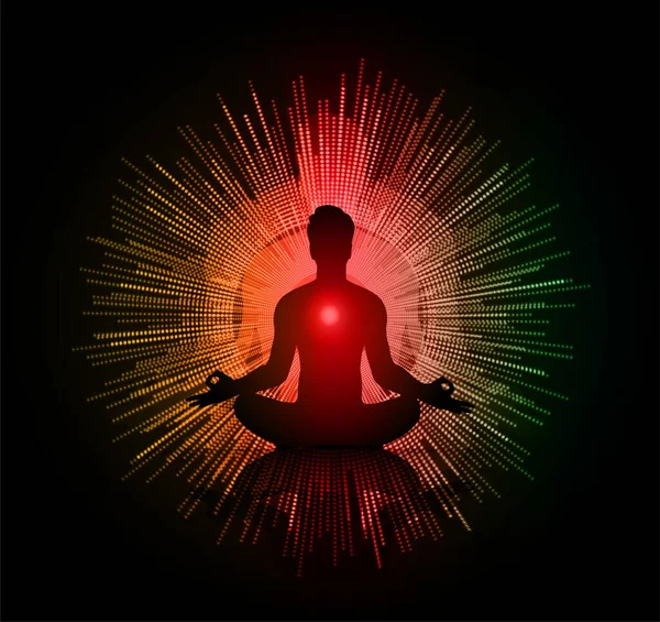 Yoga Meditation Concept Vector Illustration — Stock Vector