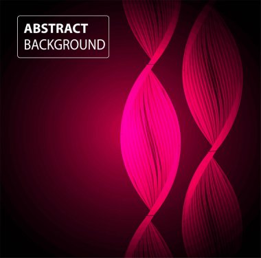 Kırmızı parlak çizgileri olan vektör arkaplan. soyut dalgalı illüstrasyon.