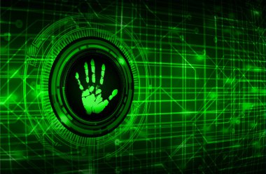 Parmak izi ağı siber güvenlik arka planı.