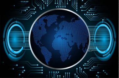 İkili kod ve devre kartı ile soyut arkaplan