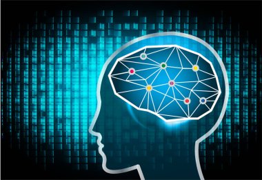 mavi renkli modern dijital duvar kağıdı, teknoloji konsepti