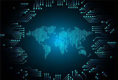 mavi renkli modern dijital duvar kağıdı, teknoloji konsepti