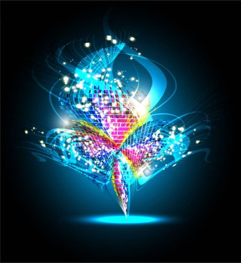 Işık efektli soyut parlayan arkaplan