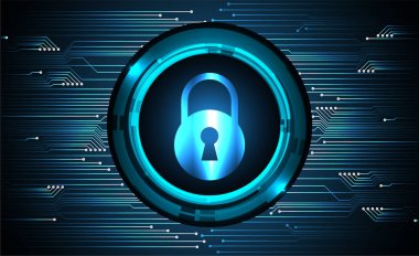 Dolabı olan arka plan vektör illüstrasyonu, dijital güvenlik kavramı