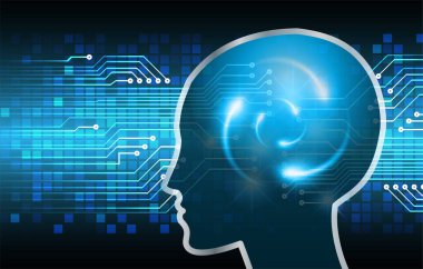 mavi renkli modern dijital duvar kağıdı, teknoloji konsepti