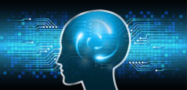 mavi renkli modern dijital duvar kağıdı, teknoloji konsepti