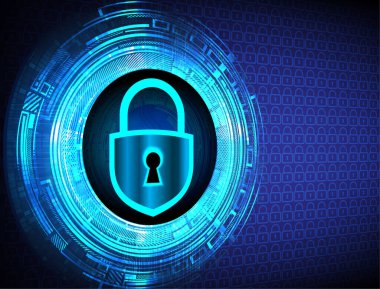 mavi arkaplanda dijital güvenlik kavramı