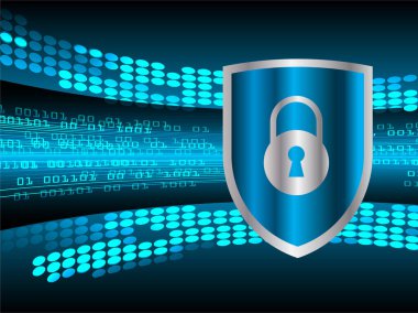 Dolabı olan arka plan vektör illüstrasyonu, dijital güvenlik kavramı