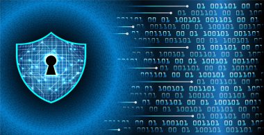 Sayısal arkaplan ve siber güvenlik konusunda kapatılmış asma kilit