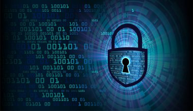 Arka planda dijital güvenlik kavramı ve ekranda ikili kod