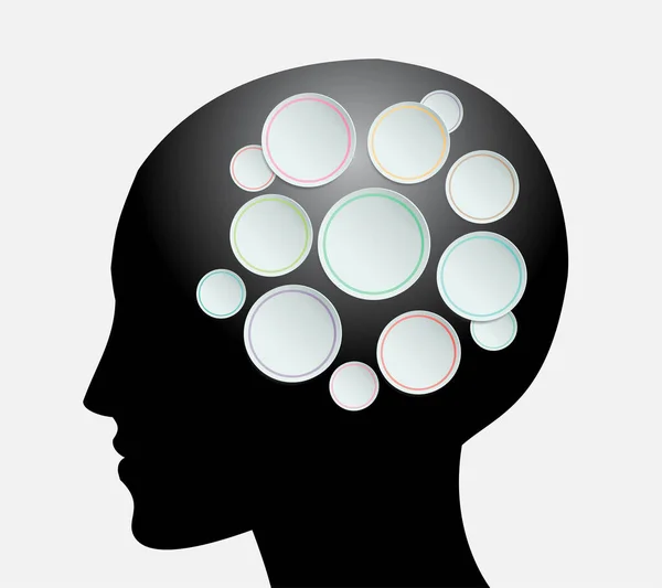 Menschlicher Kopf Und Gehirn Ikone Vektorillustration — Stockvektor