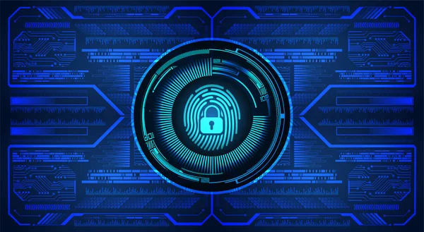 Sfondo Sicurezza Informatica Rete Con Impronte Digitali — Vettoriale Stock