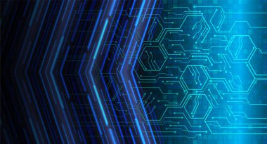 mavi renkli modern dijital duvar kağıdı, teknoloji konsepti