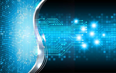 mavi renkli modern dijital duvar kağıdı, teknoloji konsepti