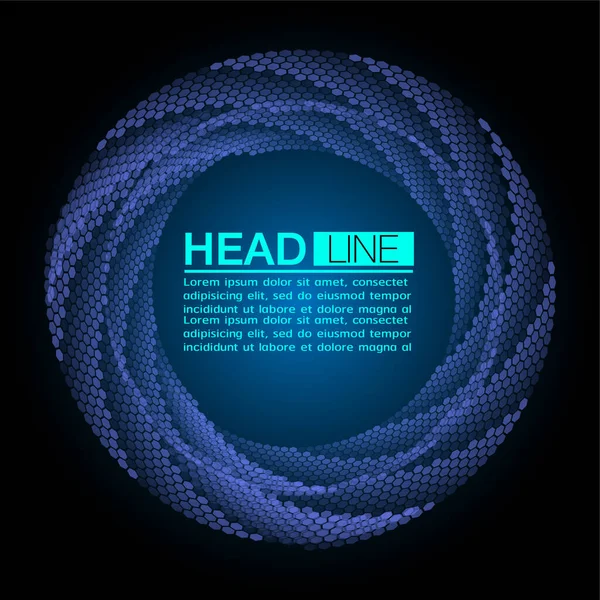 Yuvarlak dalgalı ve noktalı soyut mavi arkaplan. vektör illüstrasyonu