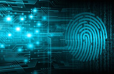 Parmak izi ağı siber güvenlik arka planı.