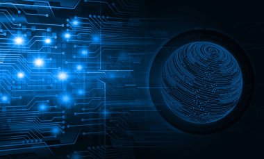 Sayısal arkaplan ve siber güvenlik konusunda kapatılmış asma kilit