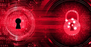 Sayısal arkaplan ve siber güvenlik konusunda kapatılmış asma kilit