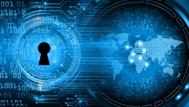 Sayısal arkaplan ve siber güvenlik konusunda kapatılmış asma kilit