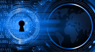 Sayısal arkaplan ve siber güvenlik konusunda kapatılmış asma kilit