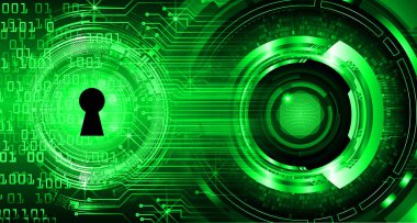 Sayısal arkaplan ve siber güvenlik konusunda kapatılmış asma kilit