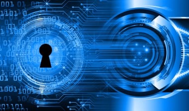 Sayısal arkaplan ve siber güvenlik konusunda kapatılmış asma kilit