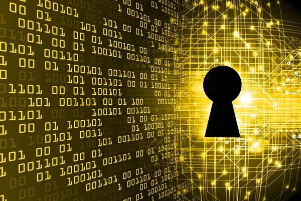 Sayısal arkaplan ve siber güvenlik konusunda kapatılmış asma kilit