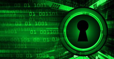 anahtar deliği ile arkaplan vektör illüstrasyonu, dijital güvenlik kavramı