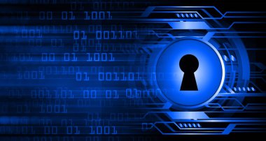 anahtar deliği ile arkaplan vektör illüstrasyonu, dijital güvenlik kavramı