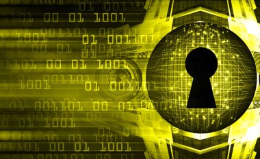 anahtar deliği ile arkaplan vektör illüstrasyonu, dijital güvenlik kavramı