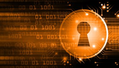 anahtar deliği ile arkaplan vektör illüstrasyonu, dijital güvenlik kavramı