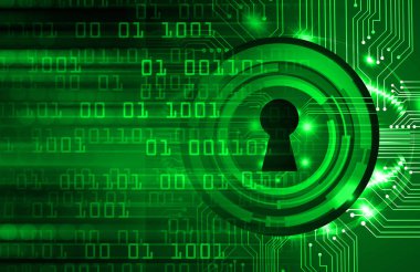 anahtar deliği ile arkaplan vektör illüstrasyonu, dijital güvenlik kavramı